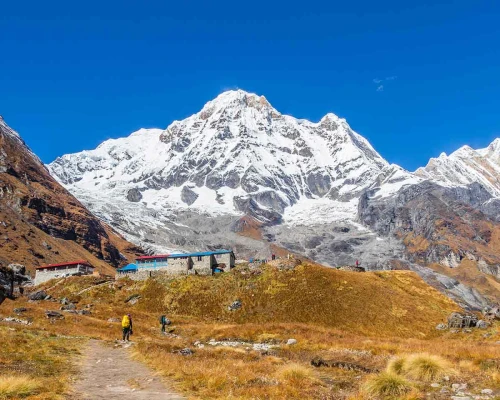 Annapurna Base Camp With Teahouses And Mount Annapurna South