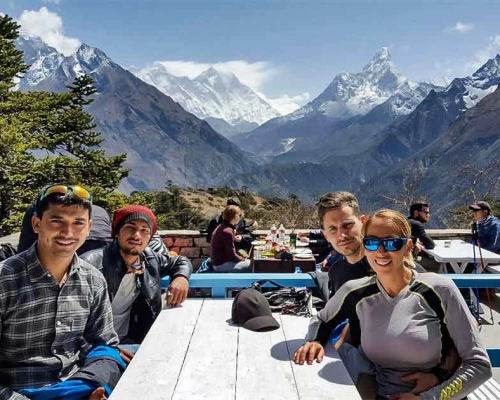 Breakfast At Hotel Everest View With Mount Everest