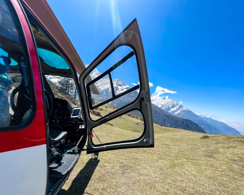 Everest With Helicopter And Mountain View 