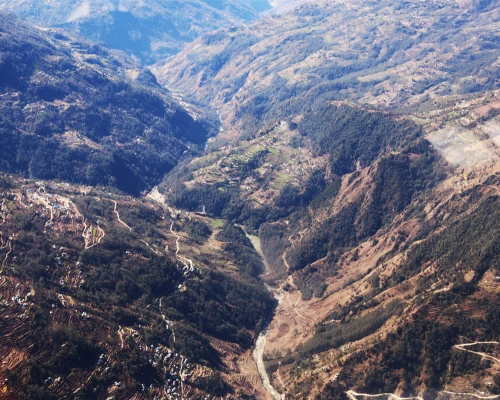 Everest Region From Helicopter