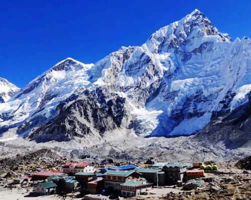 Gorakshep Village With Mountain View