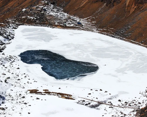 Gosaikunda Lake In Winter 