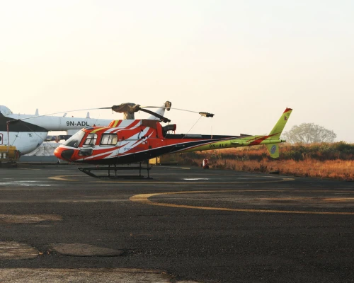 Helicopter At Kathmandu Airport 