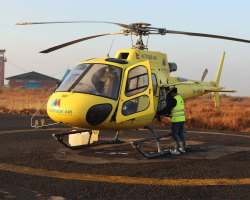 Helicopter At Lukla Airport ()
