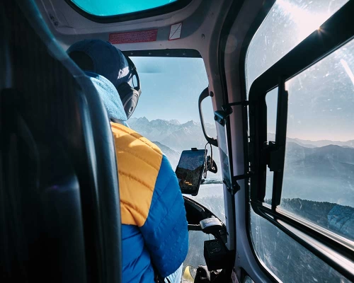 Inside View From Chopper In Everest Base Camp Helicopter Tour
