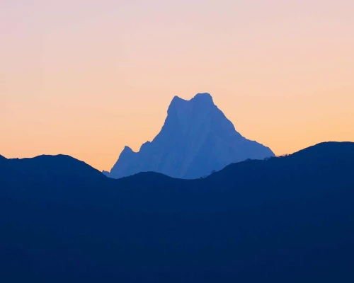 Sunrise Over Mount Fishtail From Poon Hill Station