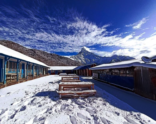 Teahouse Covered In Snow Low Camp 