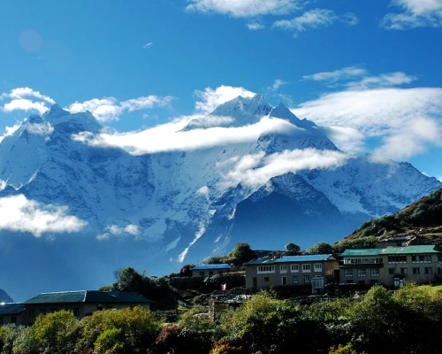 View Of Mount Thamserku And Dole Village
